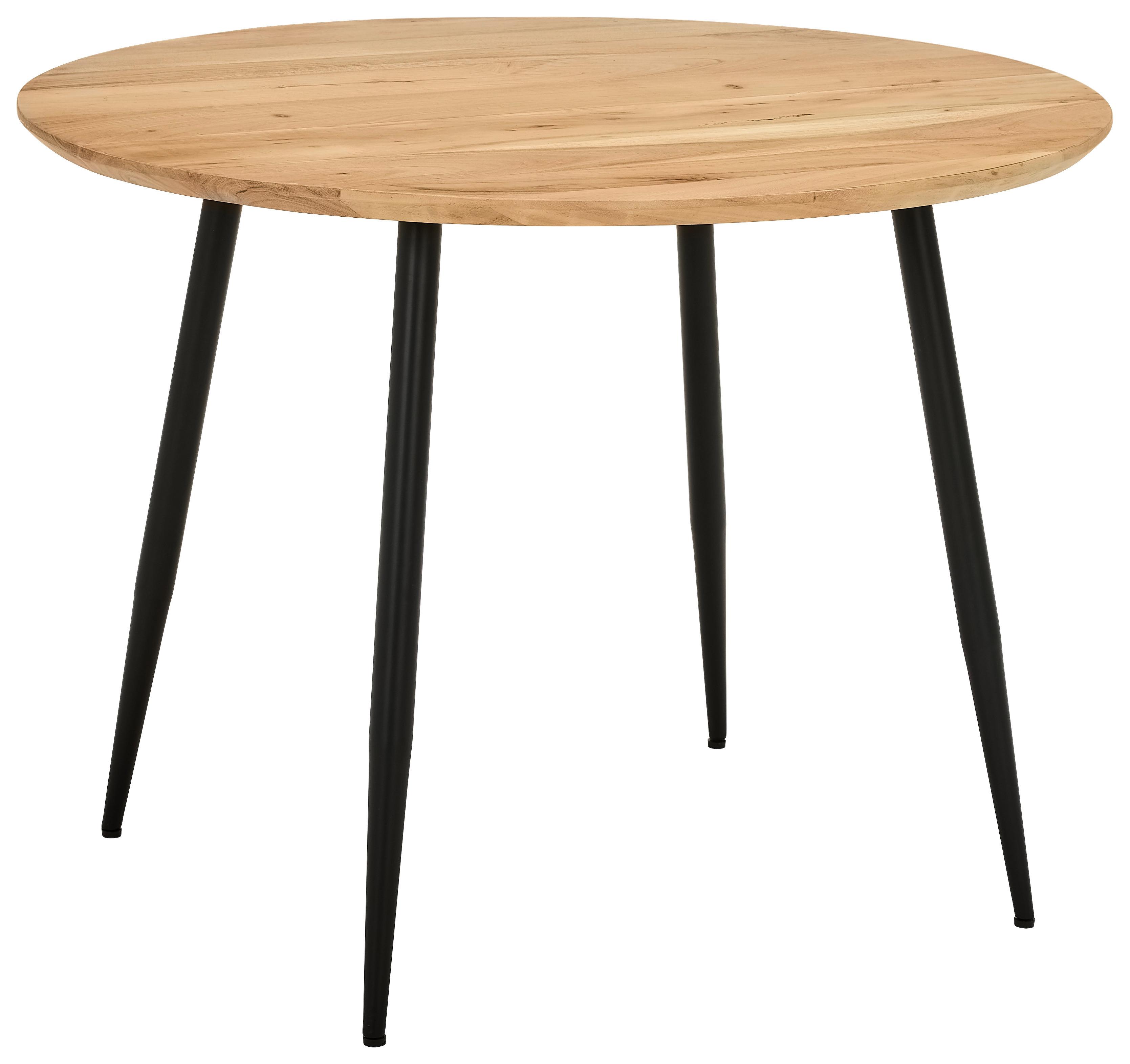 STÓŁ DO JADALNI MALLORCA -EXKLUSIV- - kolor akacjowy/czarny, Lifestyle, metal/drewno (100/100/76cm) - Stylife