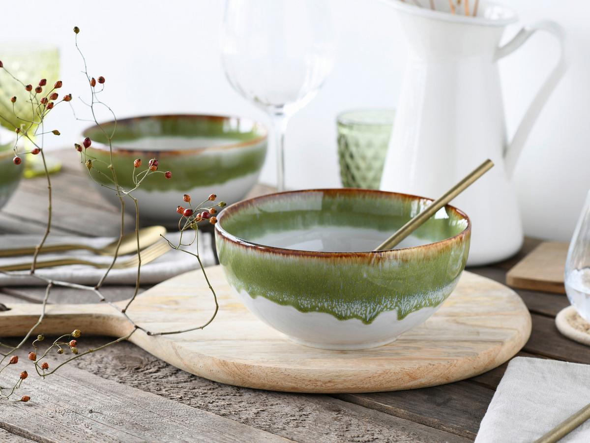 Set Posod Cascade Green, 4-Delni - zelena/bela, Design, keramika (17,5cm) - Creatable