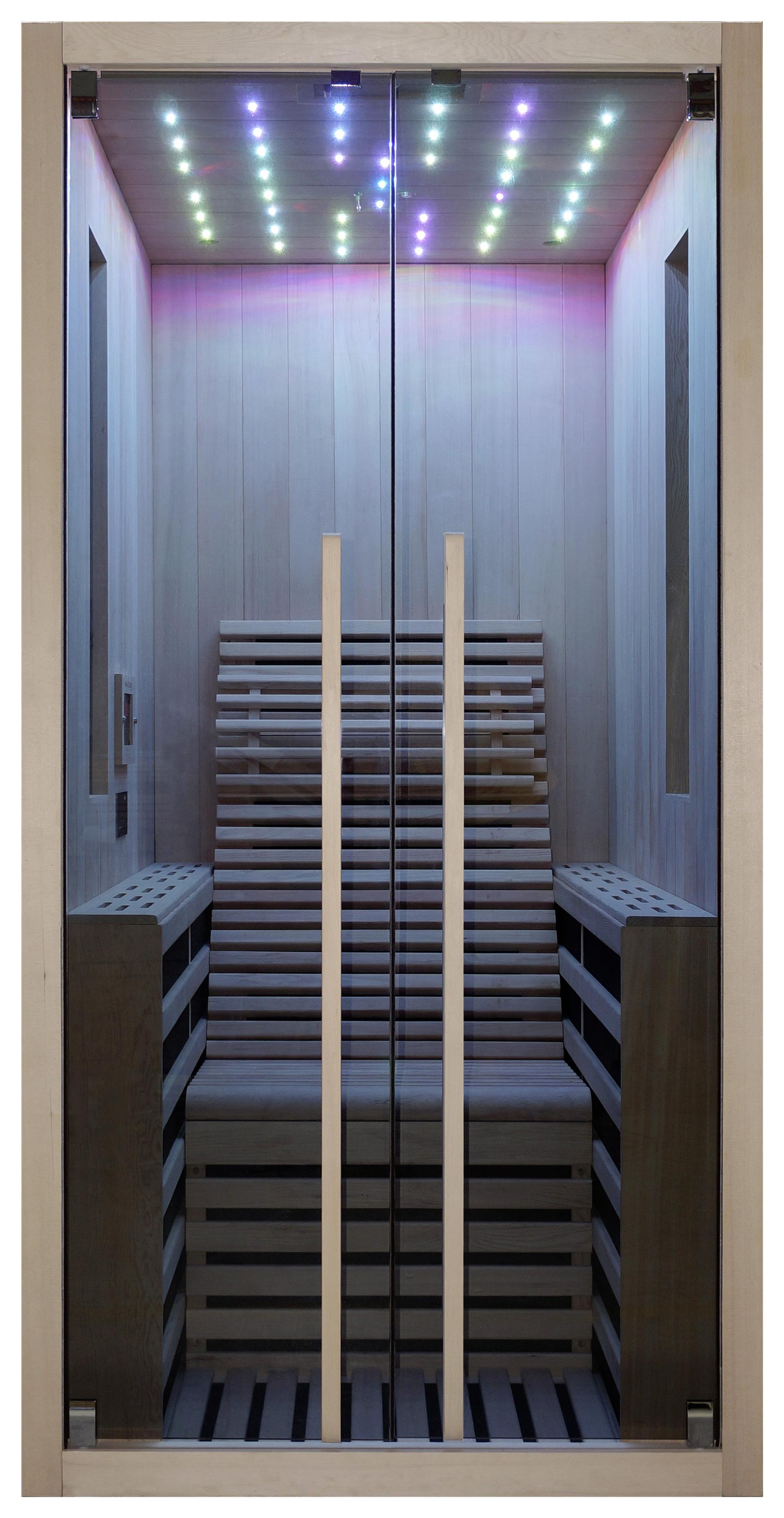 Infrarotkabine Carbon ca. 100x195x130cm - Naturfarben, Basics, Holz (100/195/130cm) - Sanotechnik
