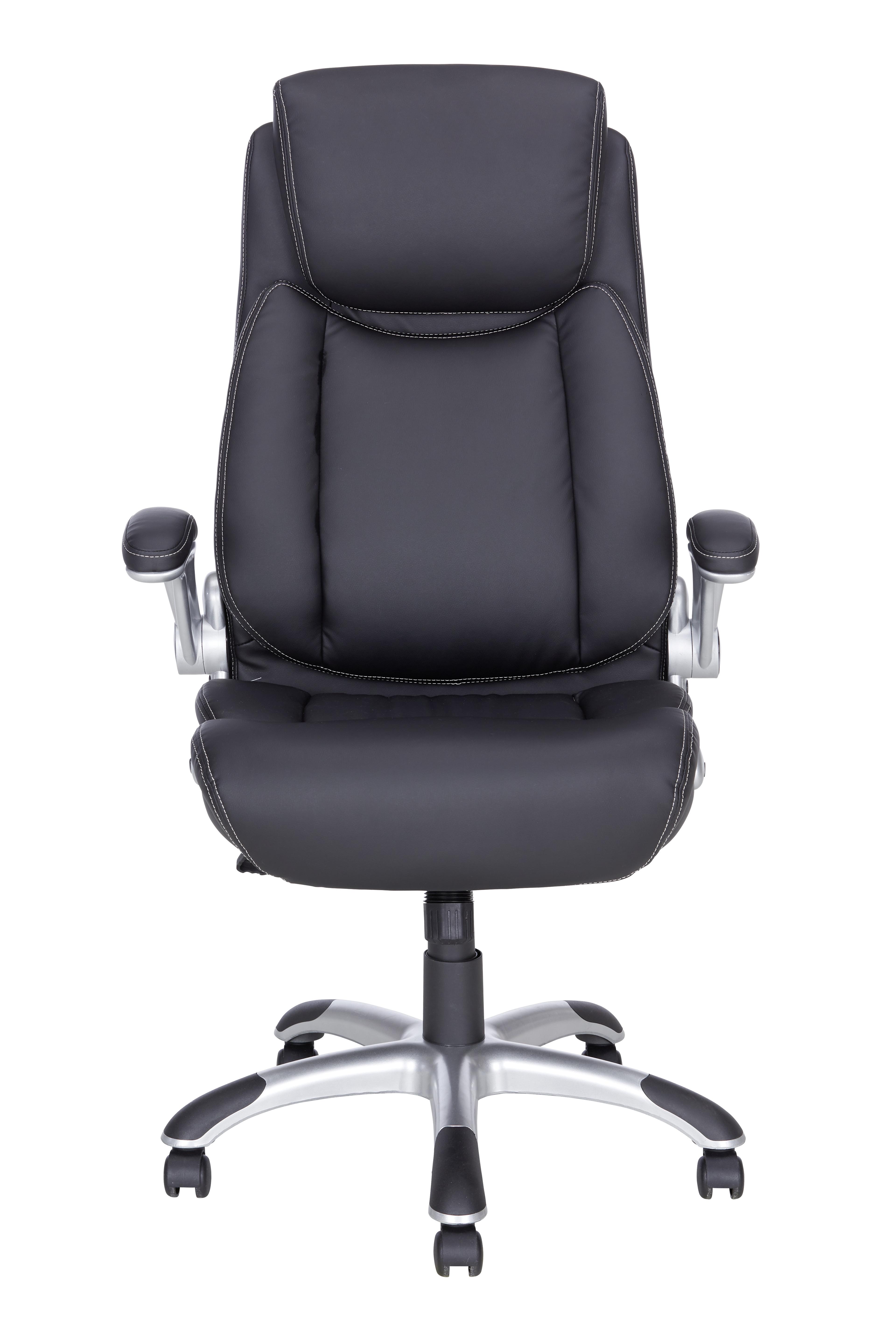 Chefsessel im Lederlook - Chromfarben/Silberfarben, MODERN, Kunststoff/Textil (70/115-123/78cm) - Mömax