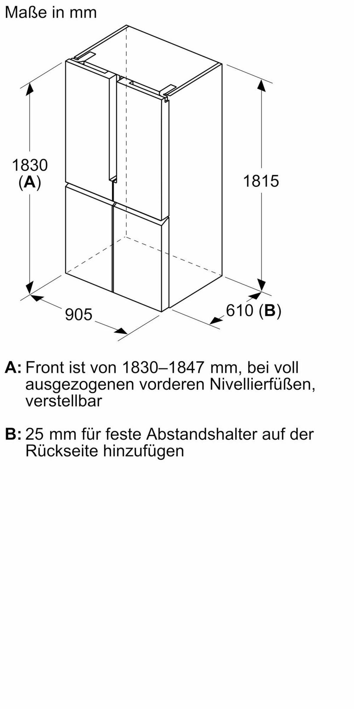 French-Door KF96NVPEA Edelstahlfarben - Edelstahlfarben, MODERN, Metall (90,5/183/73,1cm) - Siemens