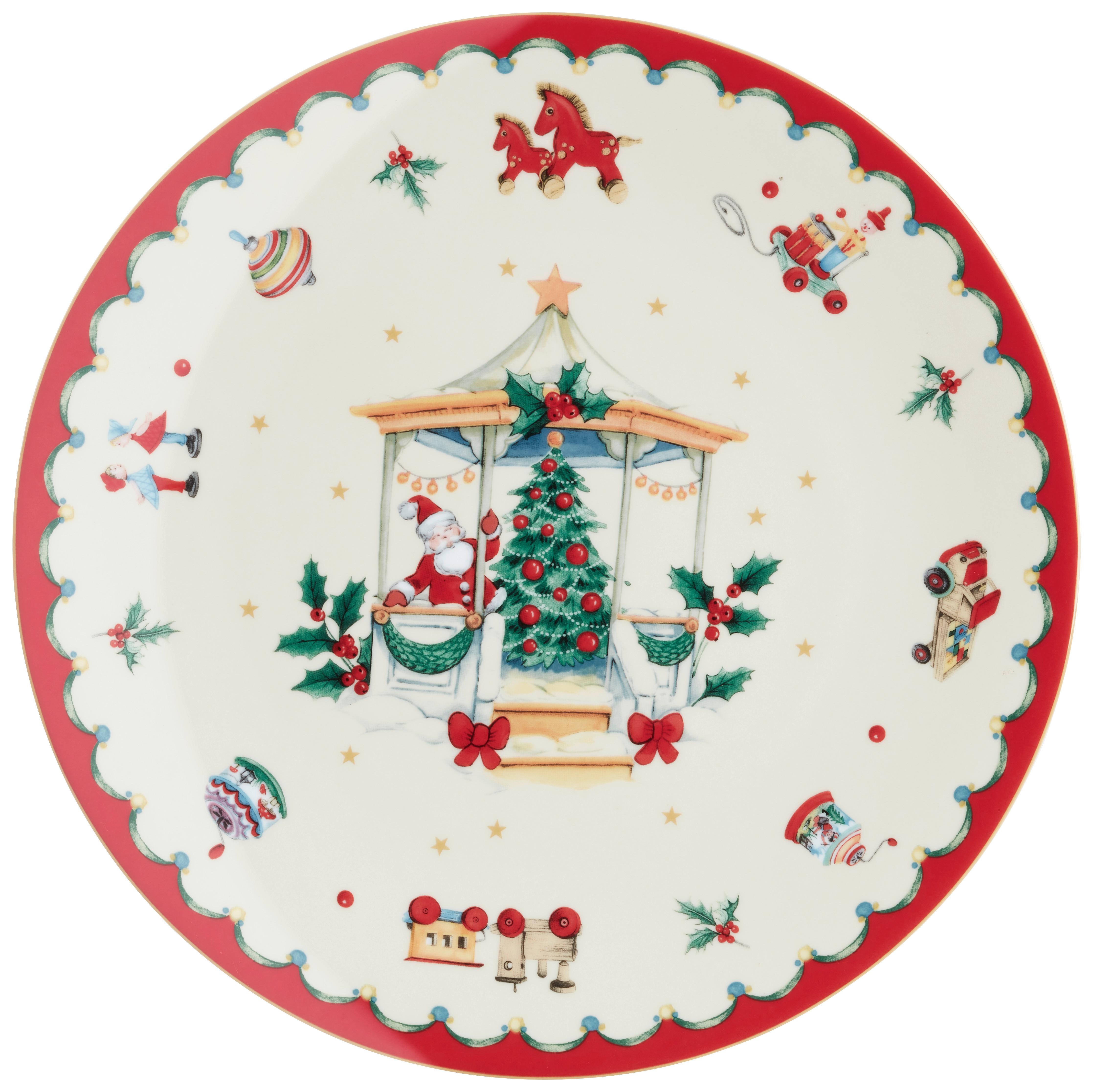 Krožnik Xmas - rdeča/bela, Konvencionalno, keramika (31/2,3cm) - Mömax