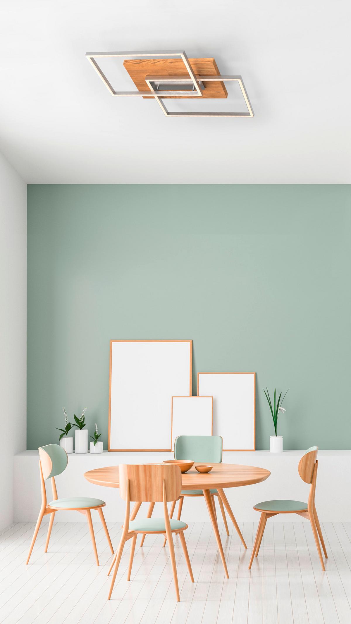 LAMPA SUFITOWA LED 141601 HERMAGOR - beżowy, Natur, metal/drewno (50/42/7cm) - Waldwelt