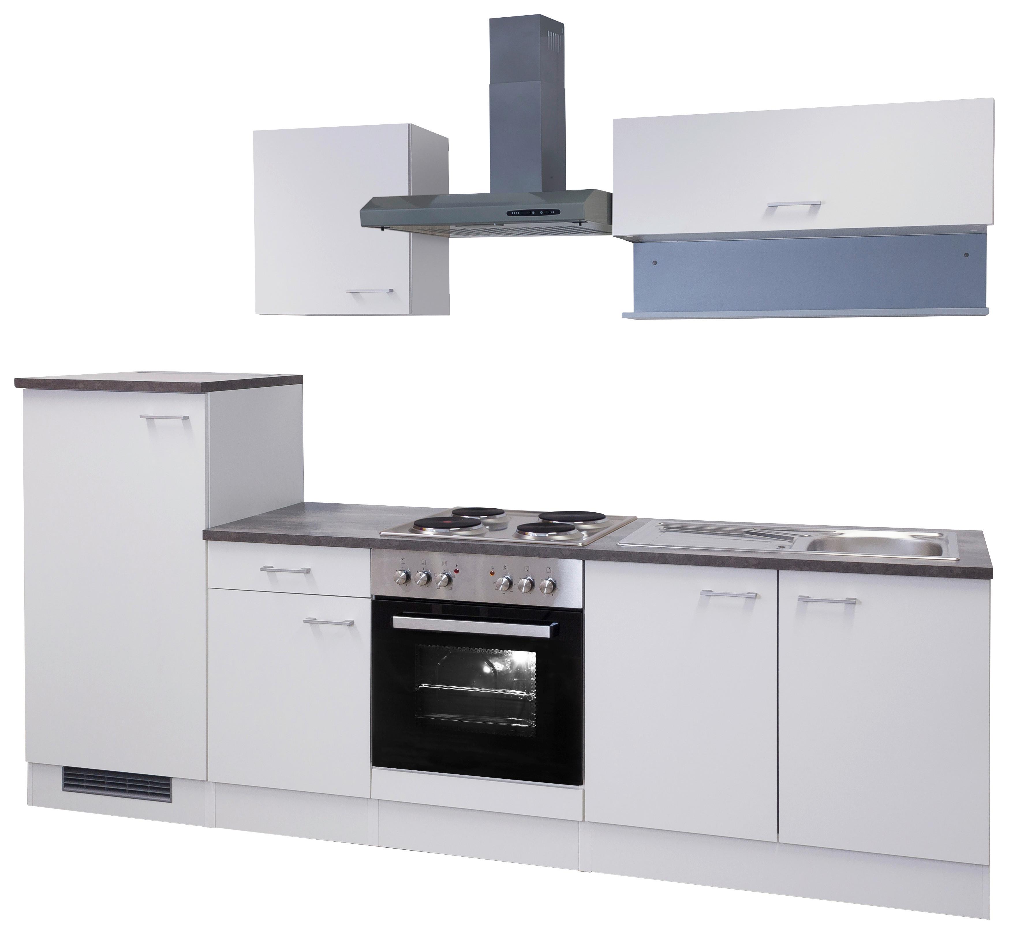Blok Kuhinja S Aparatima Lucca 270 Cm - sivo-smeđa/bijela, Konvencionalno, drvni materijal/plastika (270cm) - MID.YOU