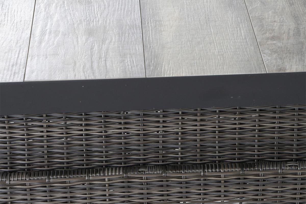 Loungegarnitur Corido Grau - Grau, Basics, Keramik/Kunststoff (83/103/160cm) - Siena Garden