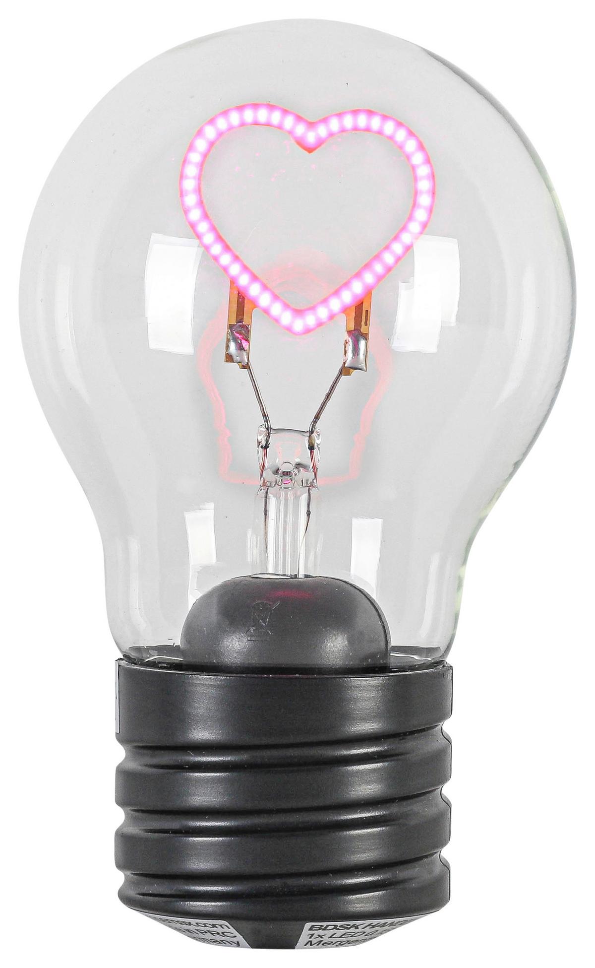 LED-Dekoleuchte Birni Schwarz max. 0,15 Watt - Transparent/Schwarz, MODERN, Glas/Kunststoff (7/12cm) - Mömax