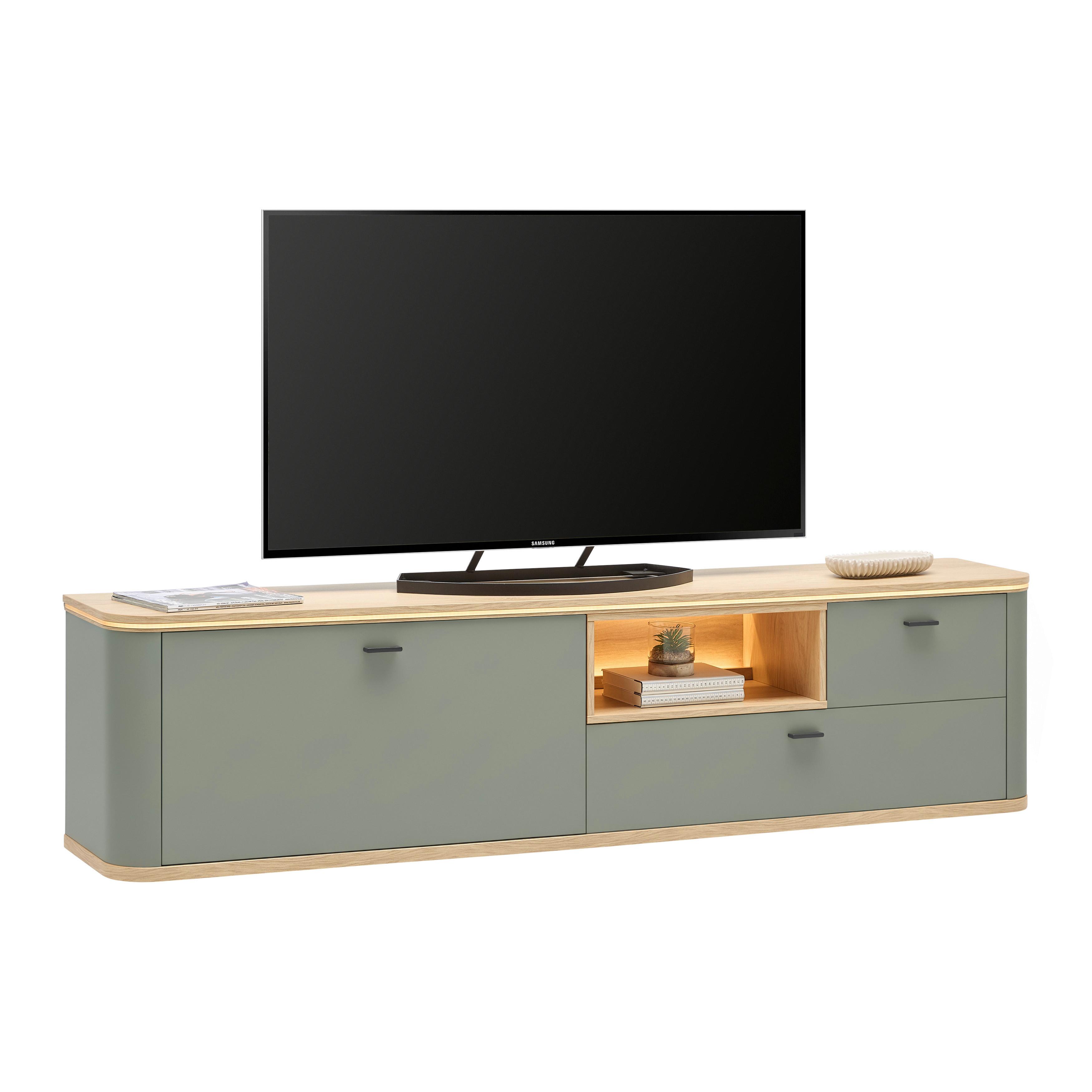 HÄNGEELEMENT LAGOS -EXKLUSIV- - Salbeigrün/Anthrazit, Modern, Holzwerkstoff/Kunststoff (210,2/51,3/37,5cm) - Premium Living