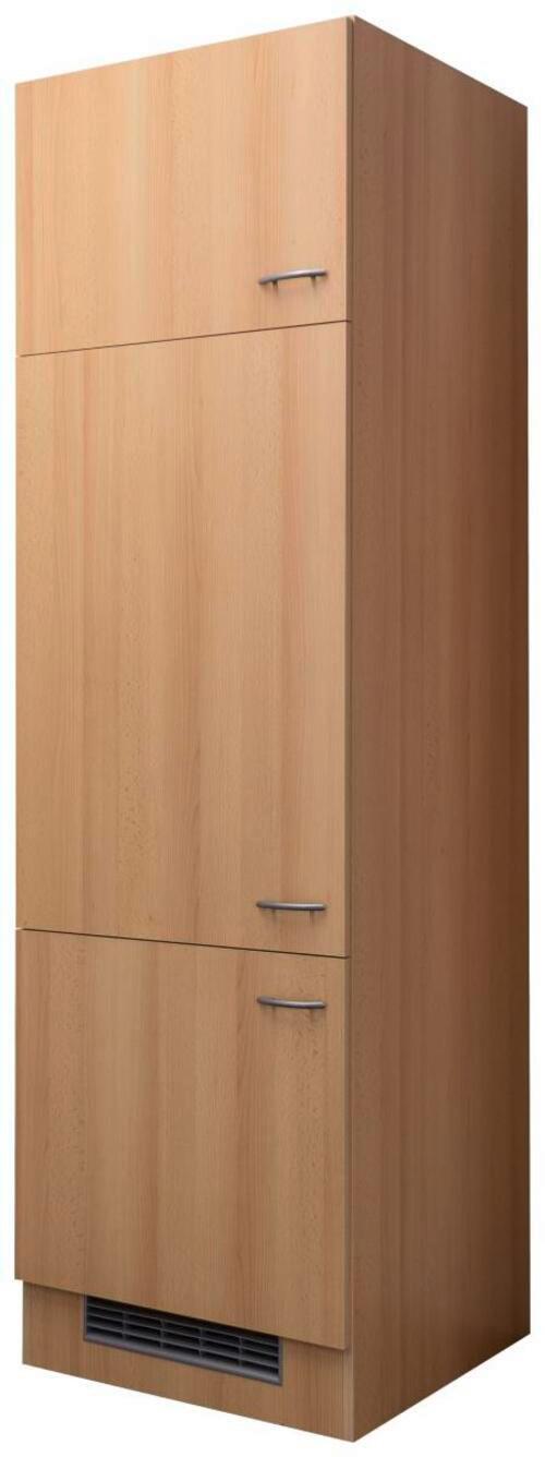 Geräteumbauschrank "Nano" , Buche - Edelstahlfarben/Buchefarben, MODERN, Holzwerkstoff/Kunststoff (60/200/57cm) - FlexWell