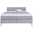 Boxspringbett Grau 160x200cm - Eichefarben/Grau, MODERN, Karton/Holz (206/160/100cm) - Modern Living