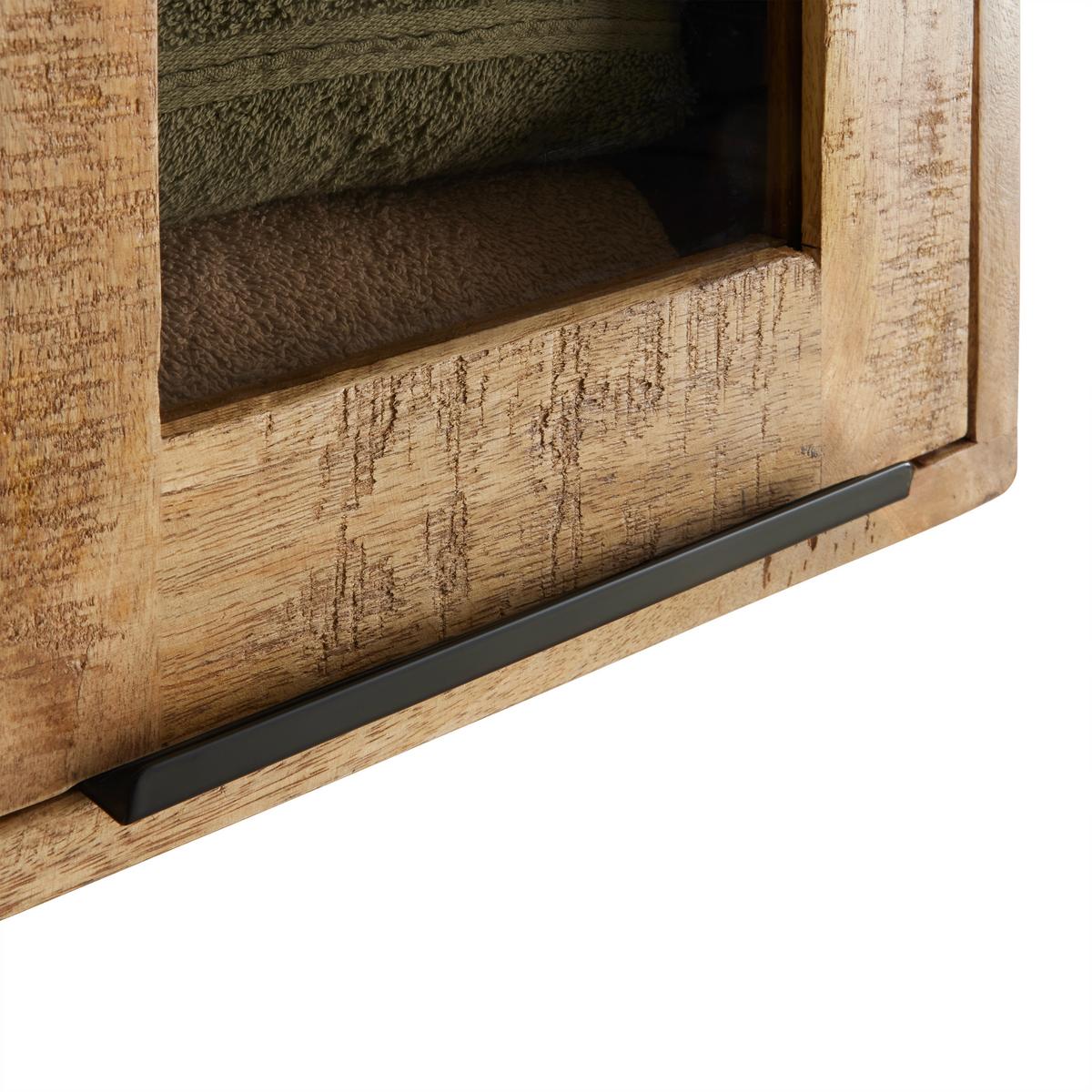 Hängeschrank Everest Naturfarben - Schwarz/Naturfarben, Natur, Holz/Metall (30/70/20cm) - Mömax