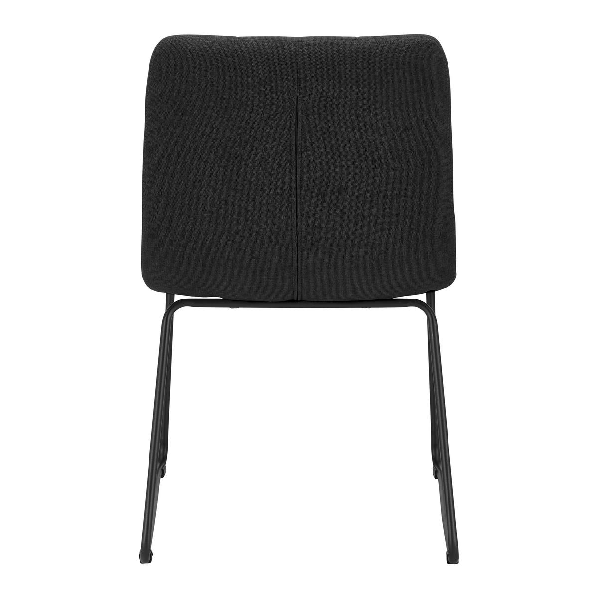 Stuhl Mia Dunkelgrau Webstoff Gepolstert - Dunkelgrau/Schwarz, MODERN, Holz/Textil (46/82/58cm) - Bessagi Home