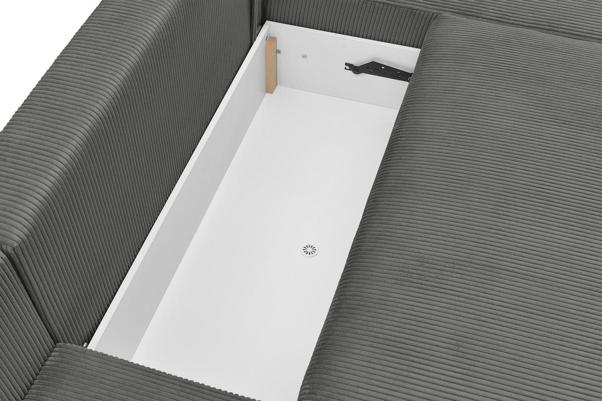 Coltar Kim - gri închis, Modern, lemn (146/313/160cm) - Modern Living