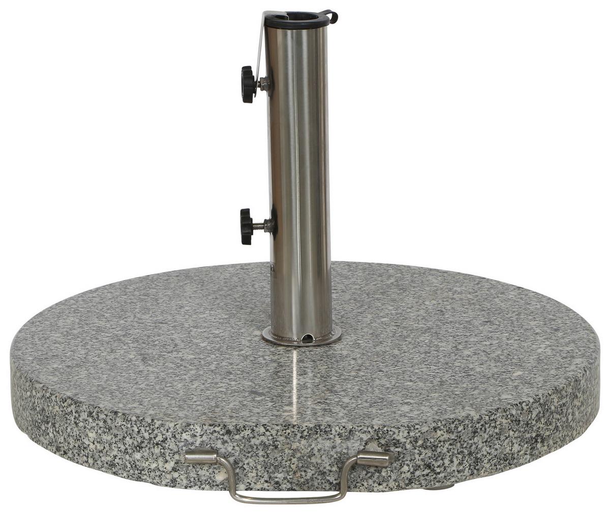 Schirmständer Metall/Granit für Ø 4,8 cm - Silberfarben/Grau, KONVENTIONELL, Stein/Metall (50/6/50cm) - Siena Garden