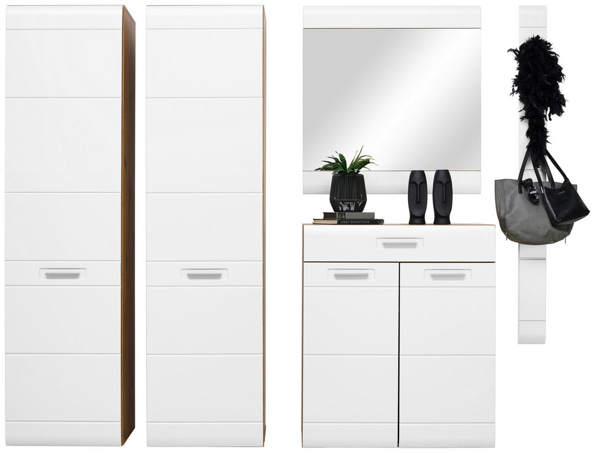Comodă Auris - alb/culoare lemn stejar, Modern (85/99,6/37,1cm) - Modern Living
