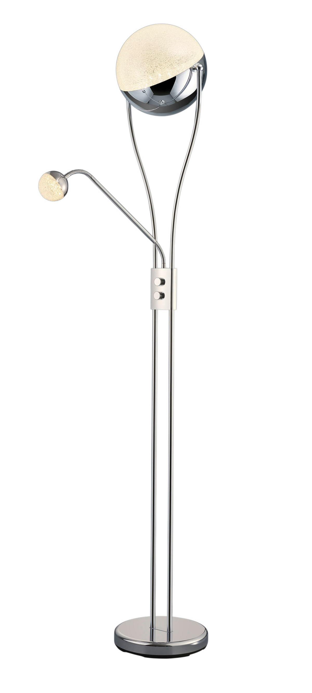 LED-Stehleuchte Chris in Chromfarben max. 22 Watt - Chromfarben, Design, Kunststoff/Metall (30/180cm) - Trio Leuchten