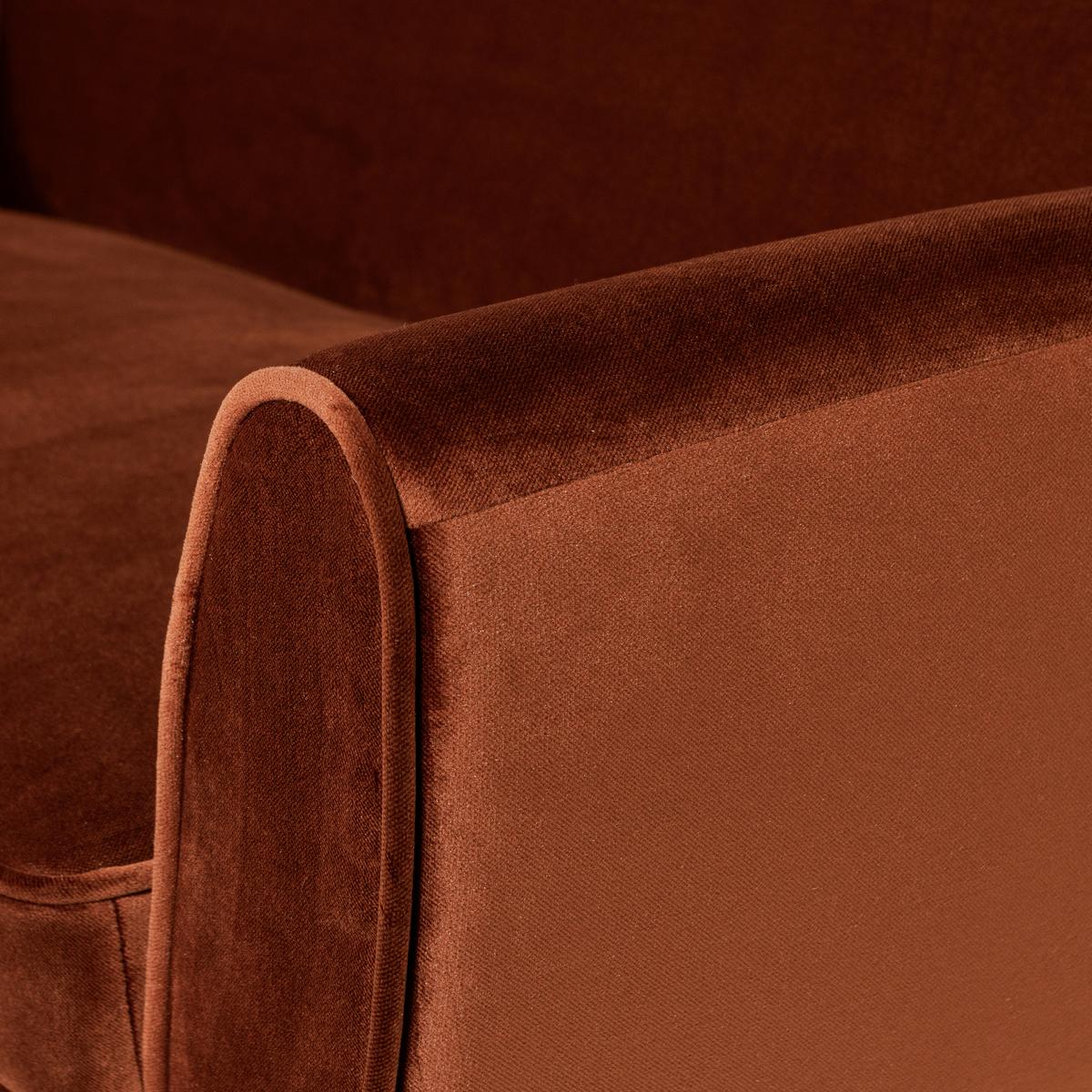 Sofa Rocco Rostfarben B: 187cm - Rostfarben/Schwarz, Design, Holz/Textil (187/75/82cm) - Livetastic