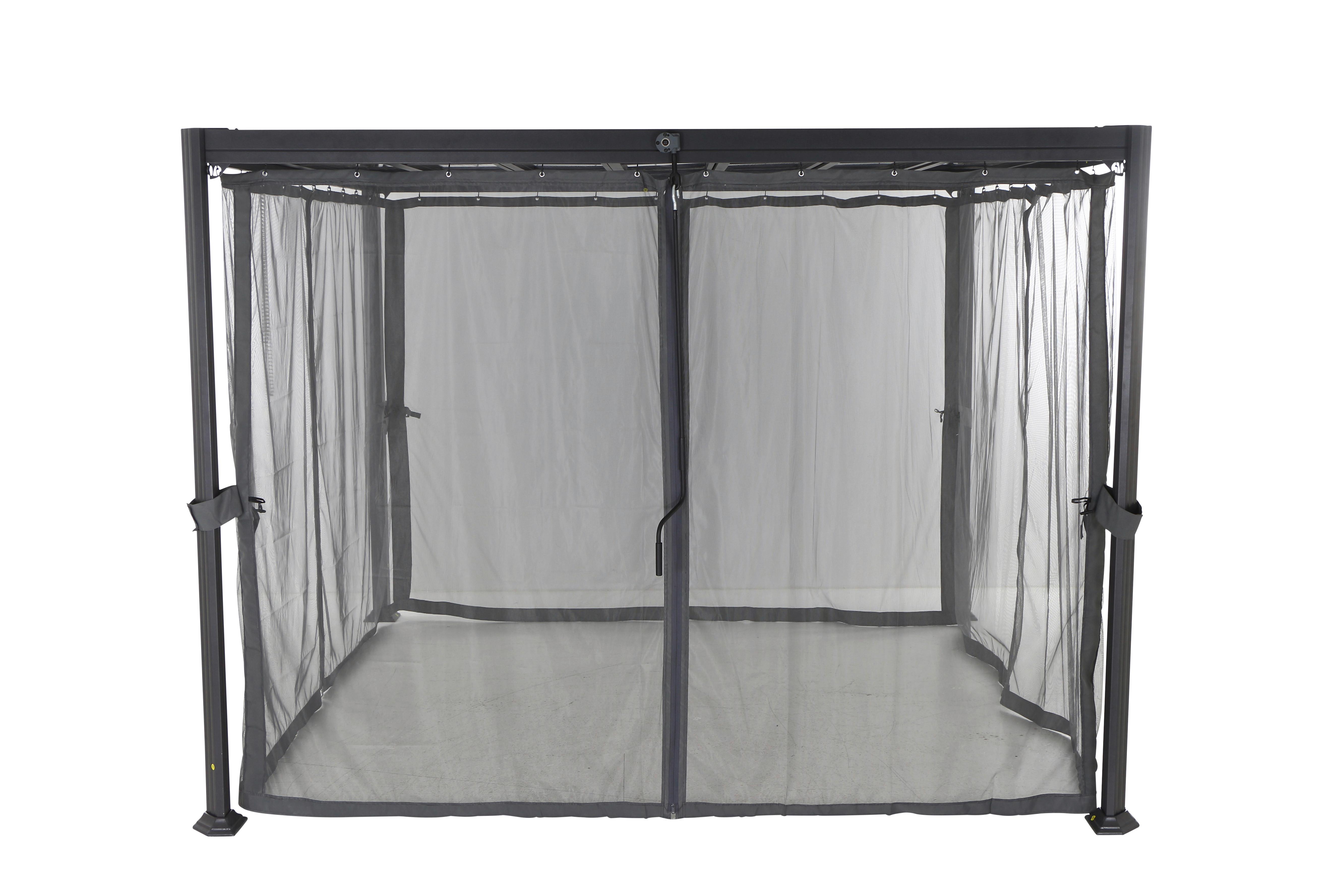 Mückennetz Florenz Grau mit Reißverschluss - Grau, Basics, Kunststoff (216/300cm) - Gardenson