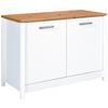 Spülenunterschrank Sicilia Weiß/Eiche Artisan - Silberfarben/Weiß, MODERN, Holzwerkstoff/Metall (130,3/92/60cm) - Mömax