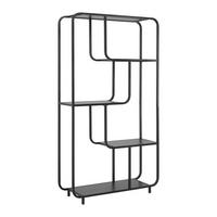 Polc Bend - fekete, Modern, faalapú anyag/fém (100/180/33cm) - Mömax