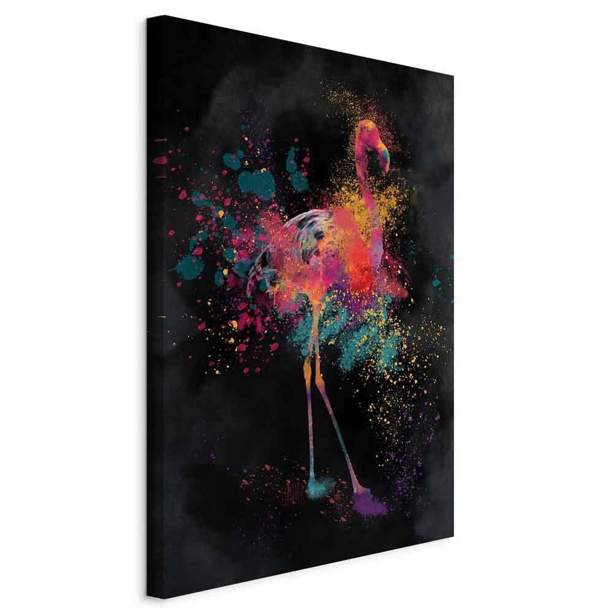 Slika Na Platnu Flamingo Colour - večbarvno, Basics, tekstil/les (60/90/1,2cm) - artgeist