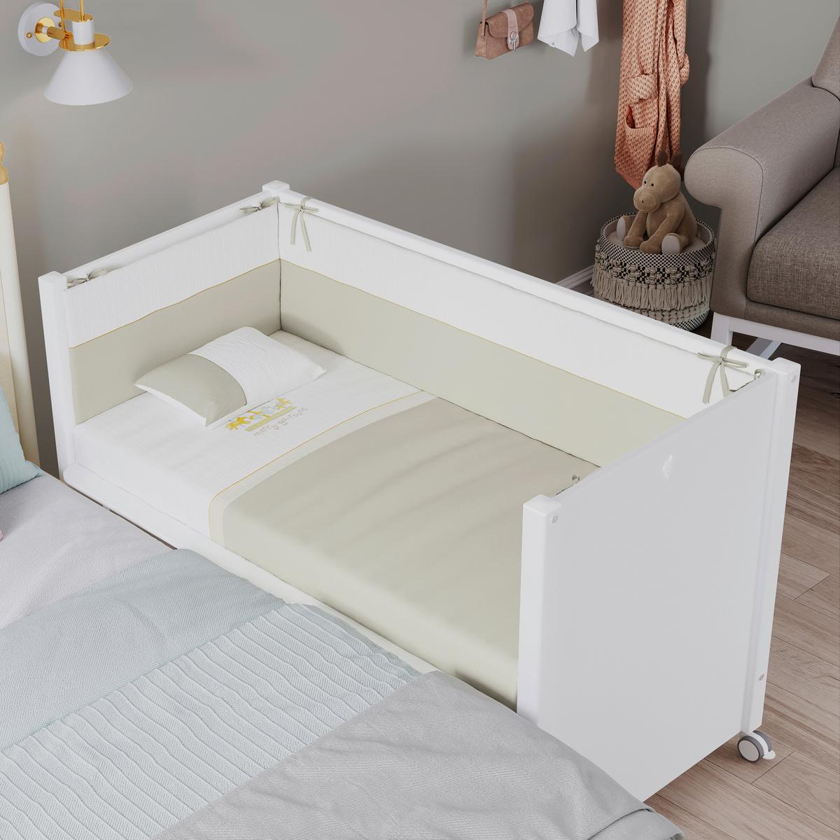 Rácsos Kiságy Baby Cotton - fehér, Lifestyle, műanyag/faalapú anyag (60/120cm)