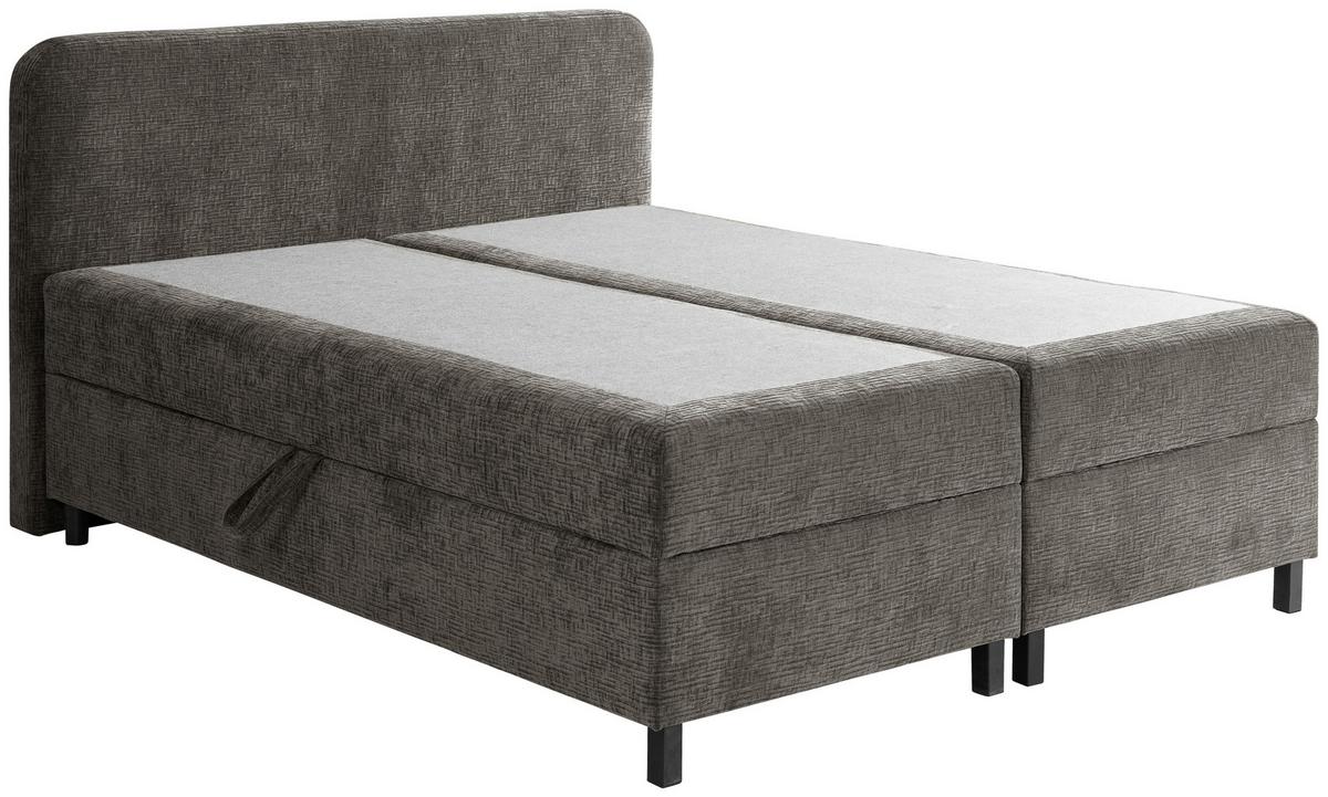 Postelja Z Vzmetnico Viva, Siva, 180x200cm - siva/črna, Moderno, umetna masa/tekstil (180/200cm) - MID.YOU