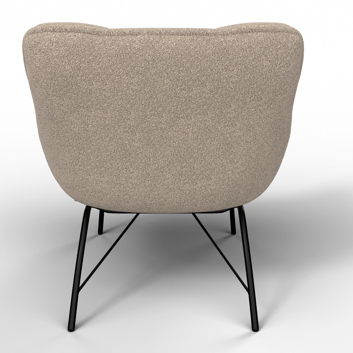 Sessel Robin Beige Webstoff - Beige/Schwarz, MODERN, Textil/Metall (72/78/81cm) - Bessagi Home