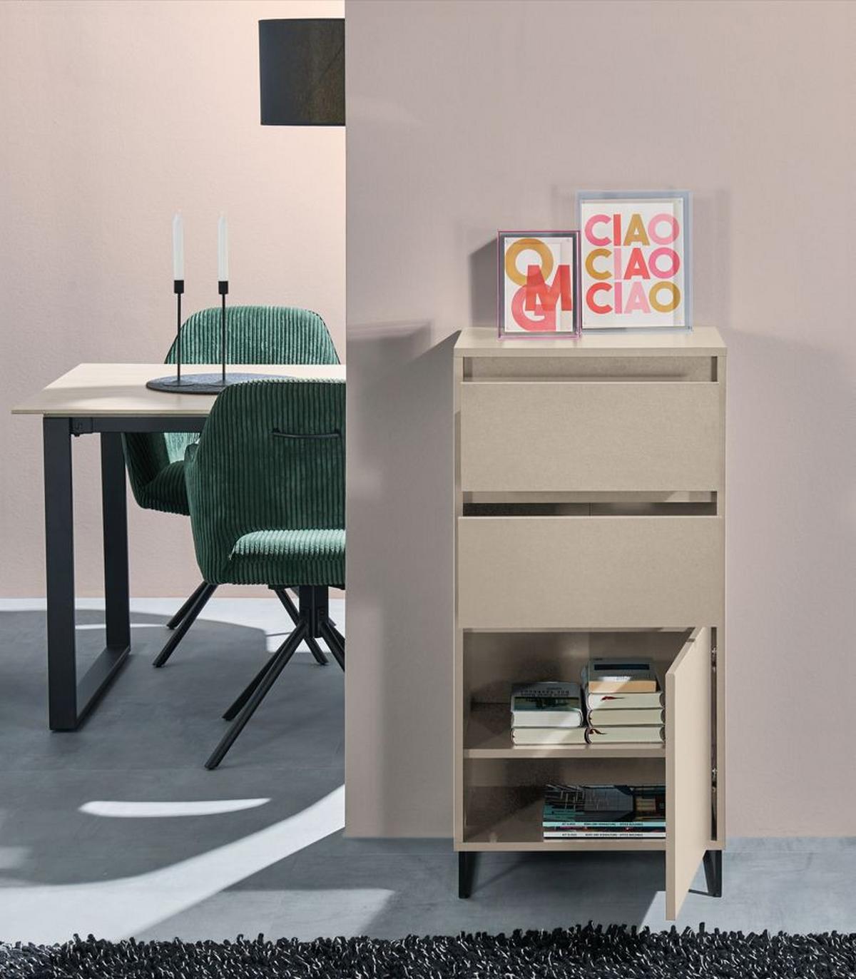Comodă COLOGNE - cașmir, Design, material pe bază de lemn (50/103/38cm) - Modern Living