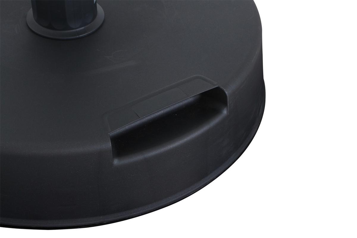 Schirmständer Kunststoff / Beton für DM 1.8-3,8 cm - Anthrazit, KONVENTIONELL, Kunststoff/Stein (40/9/40cm) - Siena Garden