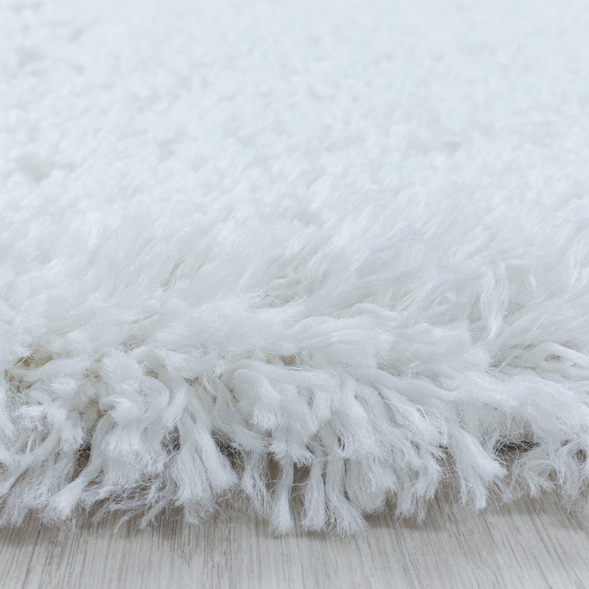 Hochflorteppich Fluffy Weiß Ø ca. 120cm - Weiß, Basics, Textil (120cm)