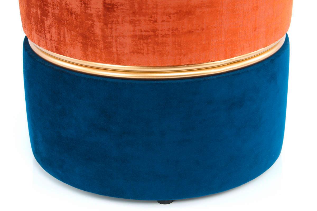Hocker Pouf Samt/Eisen Terra Cotta H: 40 cm - Goldfarben/Terracotta, Basics, Kunststoff/Textil (40/40/40cm) - Kayoom
