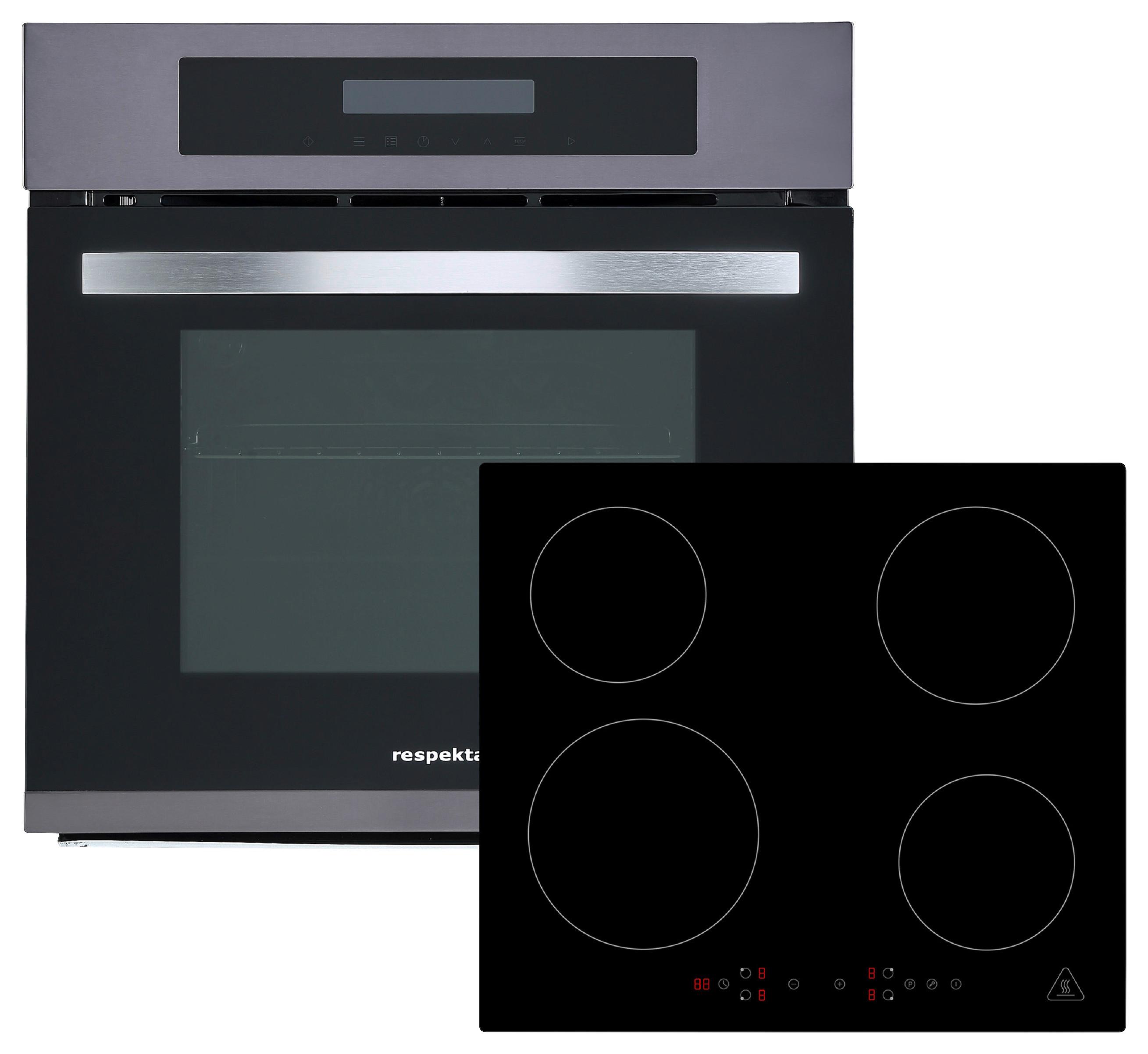 Backofenset DigiSet8BS4295i ca. 59,5/59,5/57,5 cm - Schwarz, Trend, Glas/Kunststoff (59,5/59,5/57,5cm) - Respekta