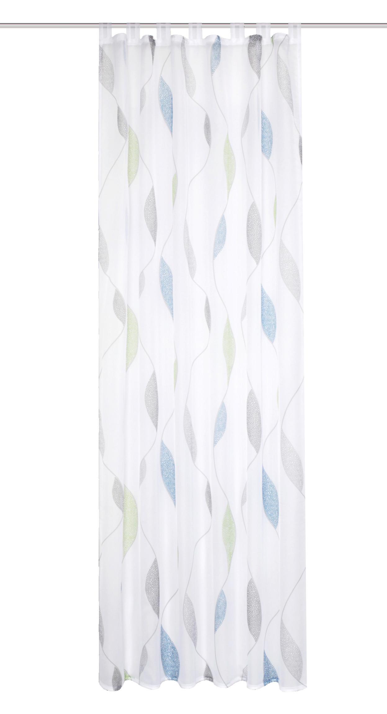 Schlaufenvorhang Paolo Hellgrün ca. 140x225cm - Apfelbaumfarben/Hellgrün, KONVENTIONELL, Textil (140/225 cm) - Schmidt W. Gmbh