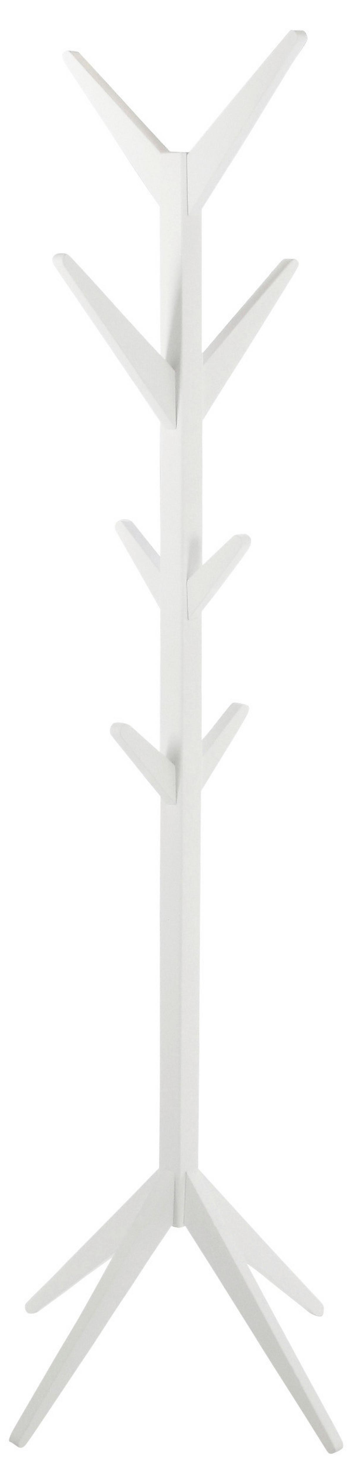 Podna Vješalica Ascot - bijela, Basics, drvni materijal (42/178/42cm) - Modern Living