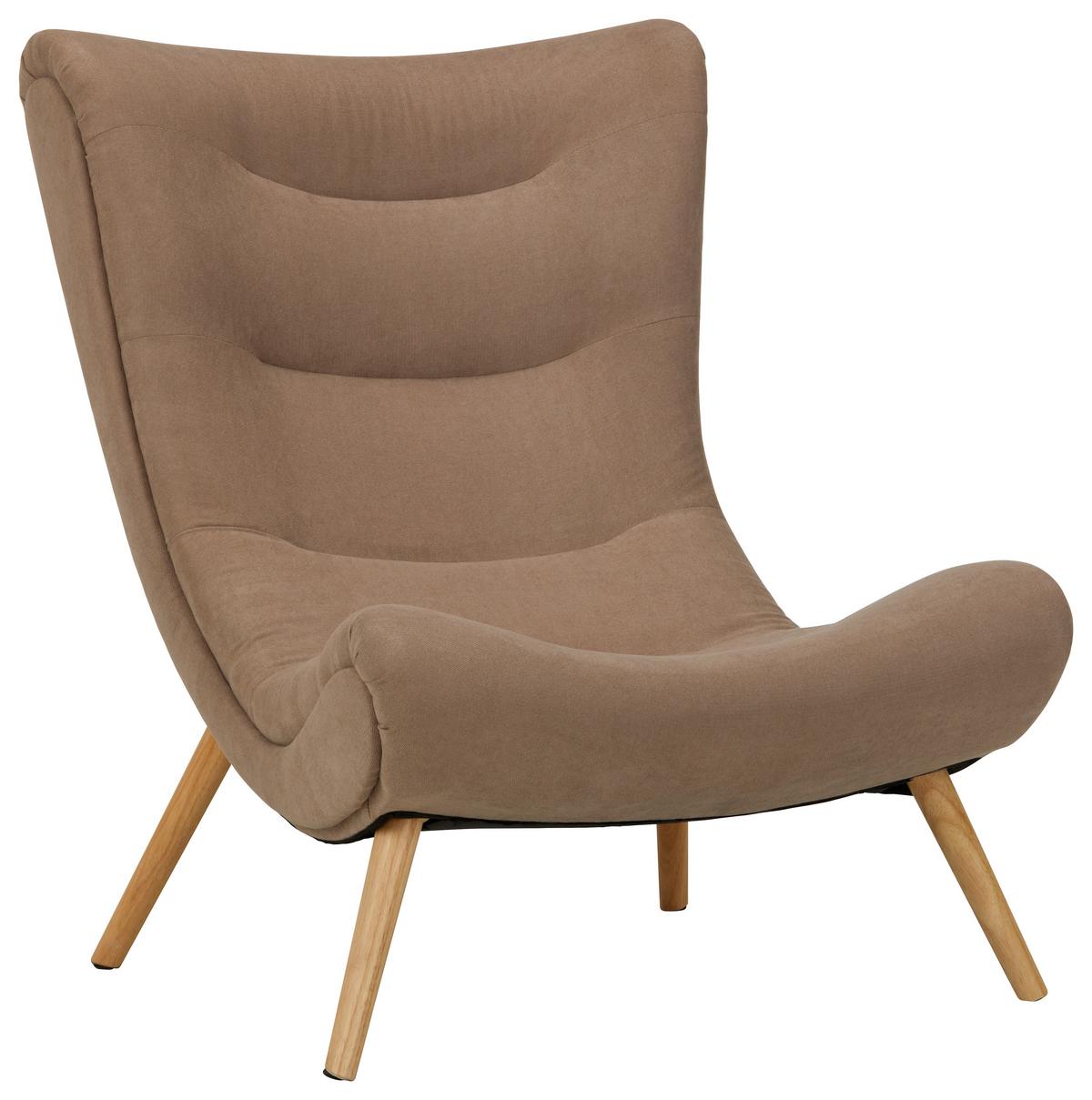 Sessel in Braun - Braun/Naturfarben, Modern, Holz/Textil (98ml)