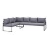 Loungegarnitur in Anthrazit - Anthrazit/Schwarz, MODERN, Glas/Textil (176/241cm) - Modern Living
