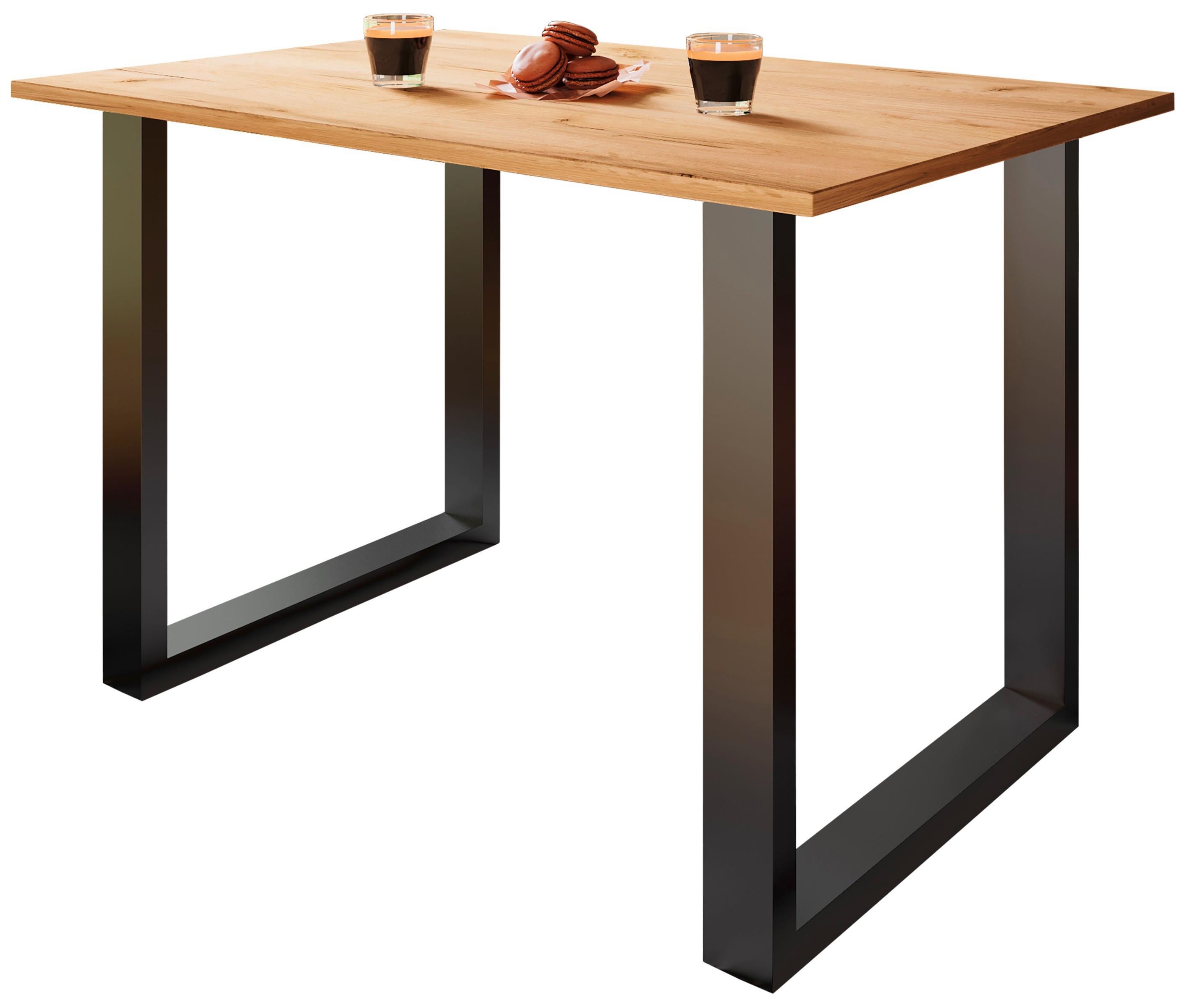 SCHREIBTISCH LONA - Honigeiche/Silberfarben, Design, Holzwerkstoff/Metall (140/76/80cm) - MID.YOU