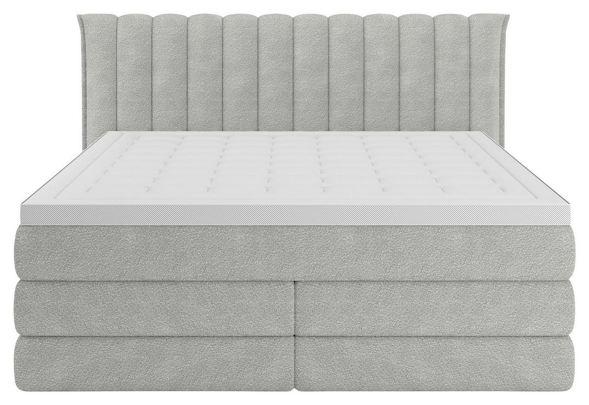Boxspringbett Lina Hellgrau ca. 200x200cm - Hellgrau, KONVENTIONELL, Holz/Holzwerkstoff (200/200cm) - Premium Living