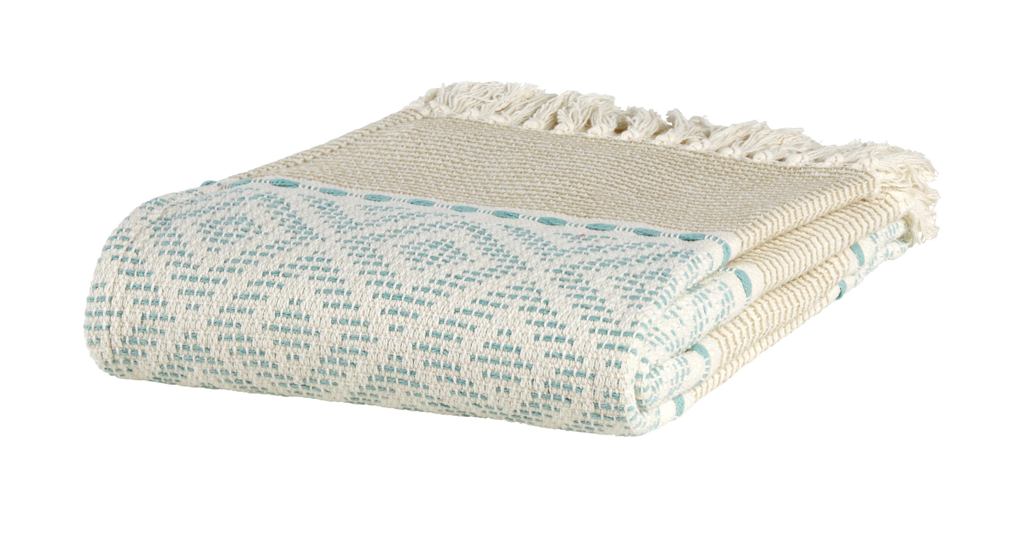 Odeja Lucia - modra/bela, Trendi, tekstil (130/170cm) - Premium Living