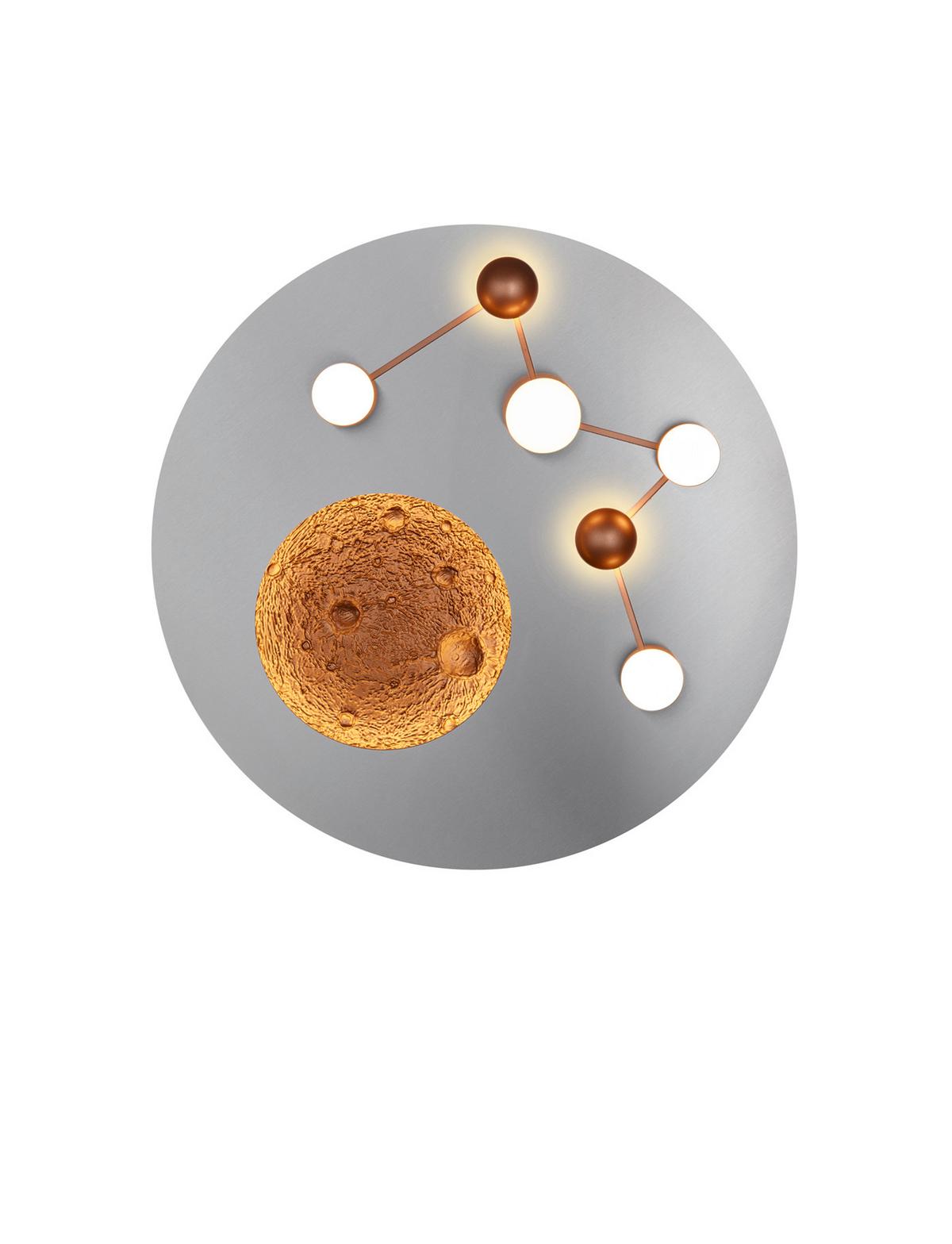 LED-Deckenleuchte Zodiac Braun/Alufarben max. 42 Watt - Alufarben/Braun, Design, Metall (50/10cm) - Trio Leuchten