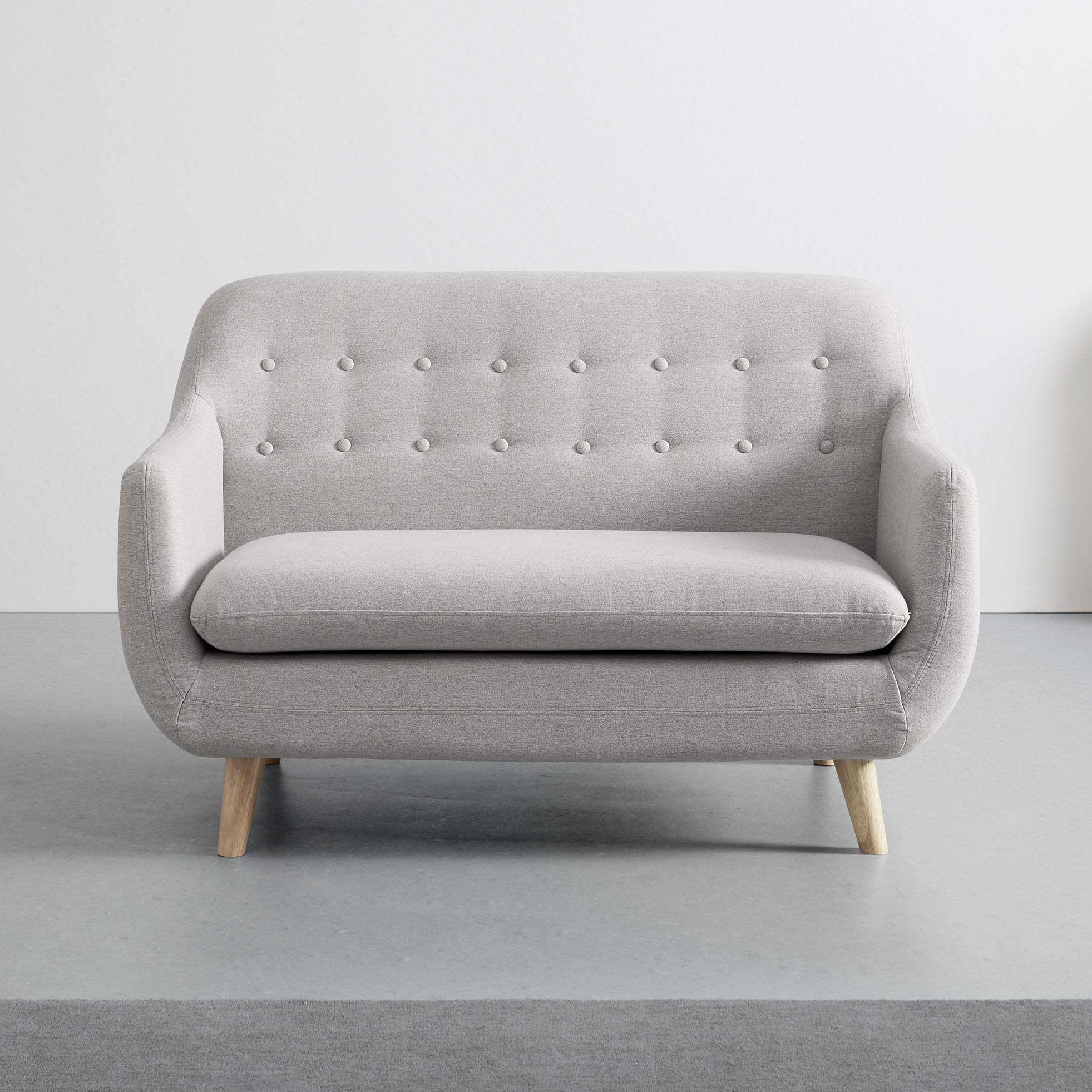 Dvosed Dilly, Svetlo Siva - svetlo siva, Moderno, tekstil/les (130/85/78cm) - Bessagi Home