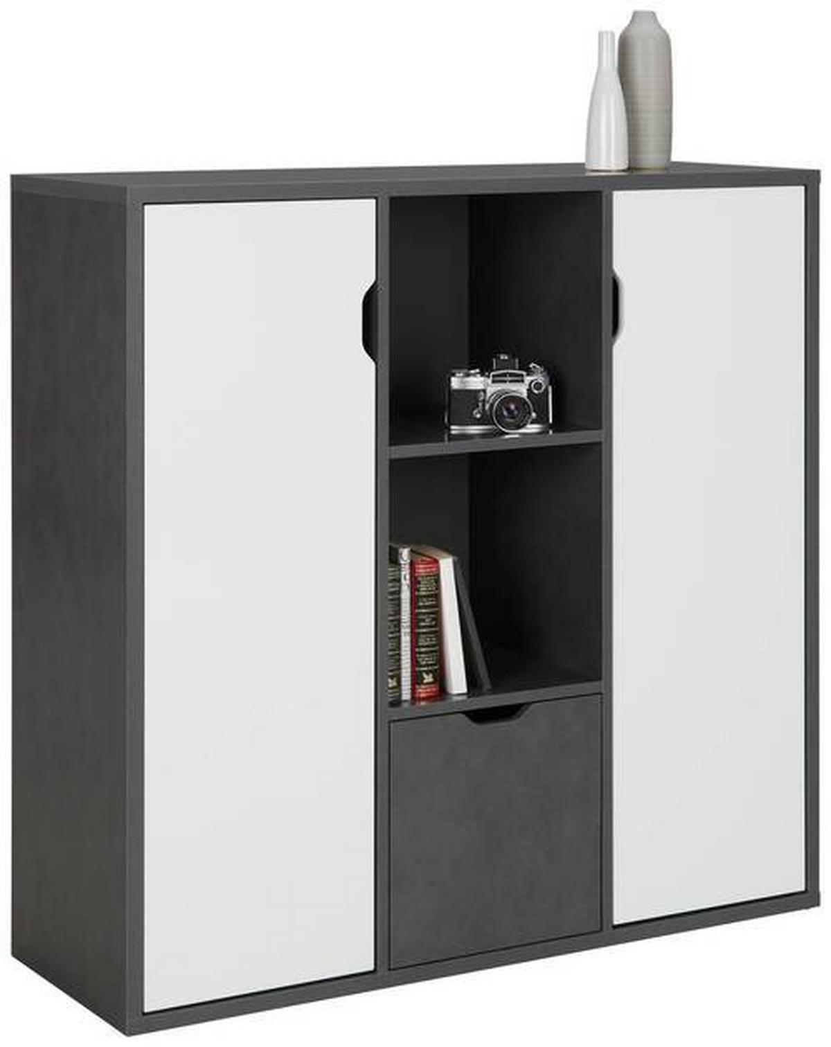 Regalkombination in Matera dunkel/Weiß HG - Modern, Holzwerkstoff/Kunststoff (110/110/37cm) - Mömax