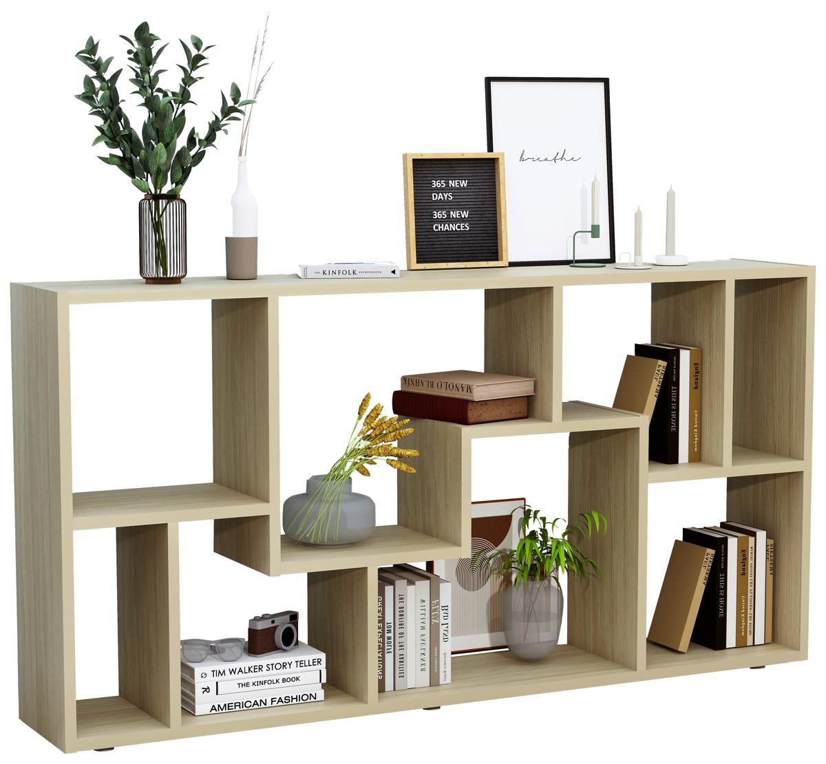 REGAL LANISA - Honigeiche/Silberfarben, Design, Holzwerkstoff/Kunststoff (116/58/20cm) - MID.YOU