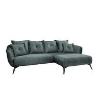 Wohnlandschaft Baggio Blau Velours - Blau/Schwarz, MODERN, Holz/Textil (277/162cm) - Livetastic
