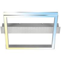 LAMPA SUFITOWA LED 3760019 - kolor aluminiowy, Design, tworzywo sztuczne/metal (42/36/7cm)