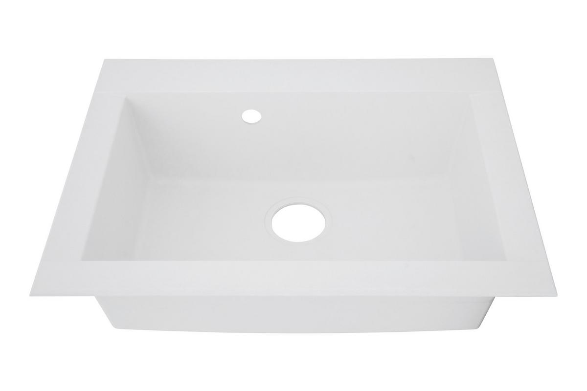 Einbauspüle Ohio ca. 66x21x50 cm Weiß - Weiß, Trend, Glas/Kunststoff (66/21/50cm) - Respekta