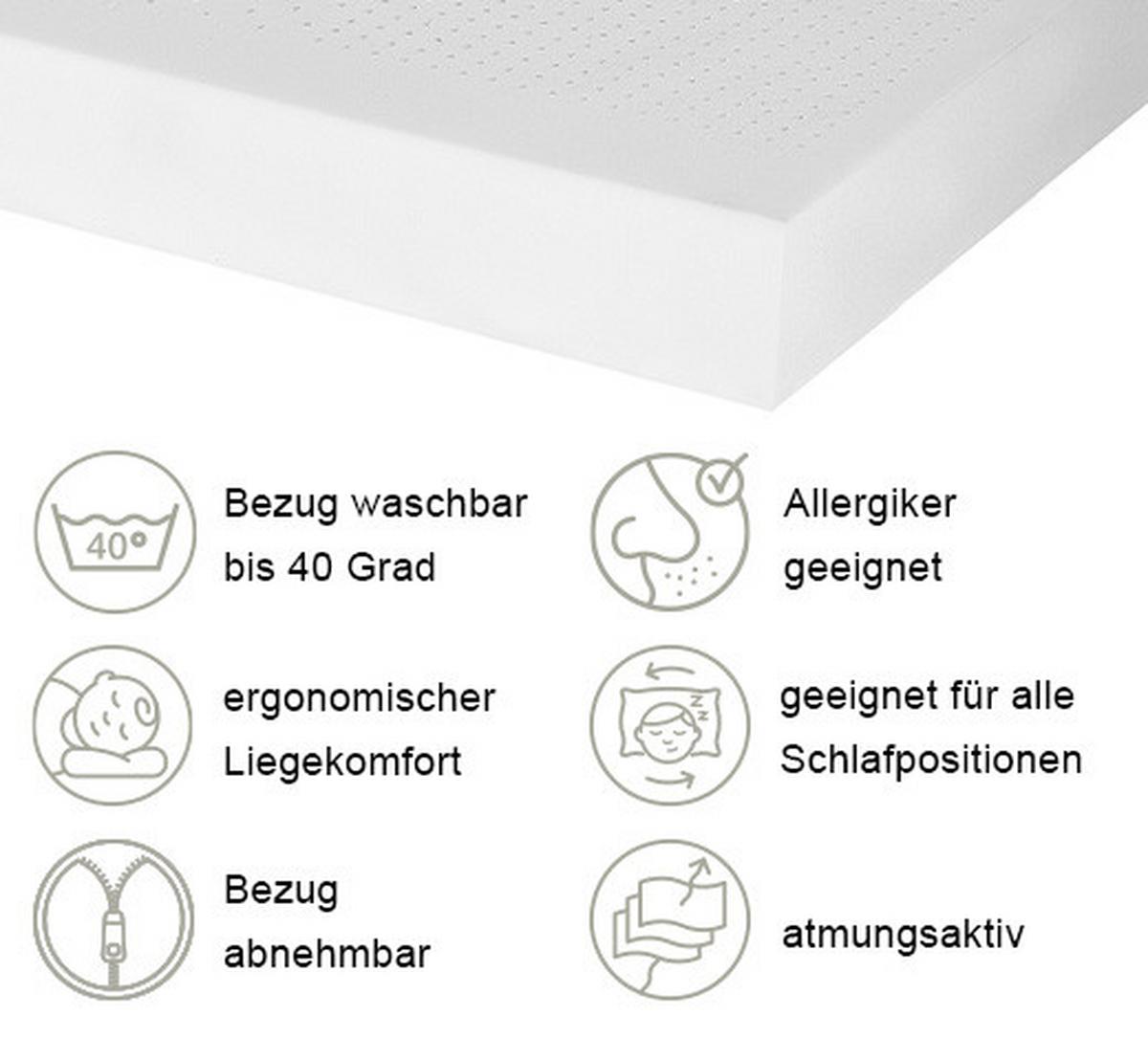 Kaltschaummatratze Dream Deluxe ca. 140x200 cm - Weiß, Basics, Textil (140/200cm) - P & B
