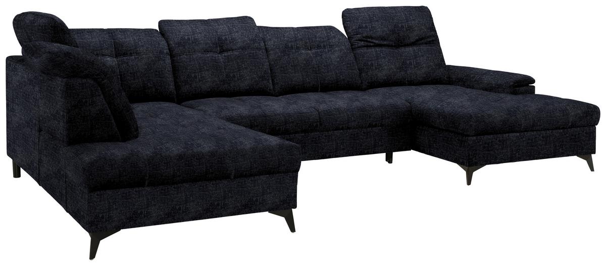 Wohnlandschaft Sierra Anthrazit - Anthrazit, Modern, Textil/Metall (181-230/90-106/364cm) - Mömax