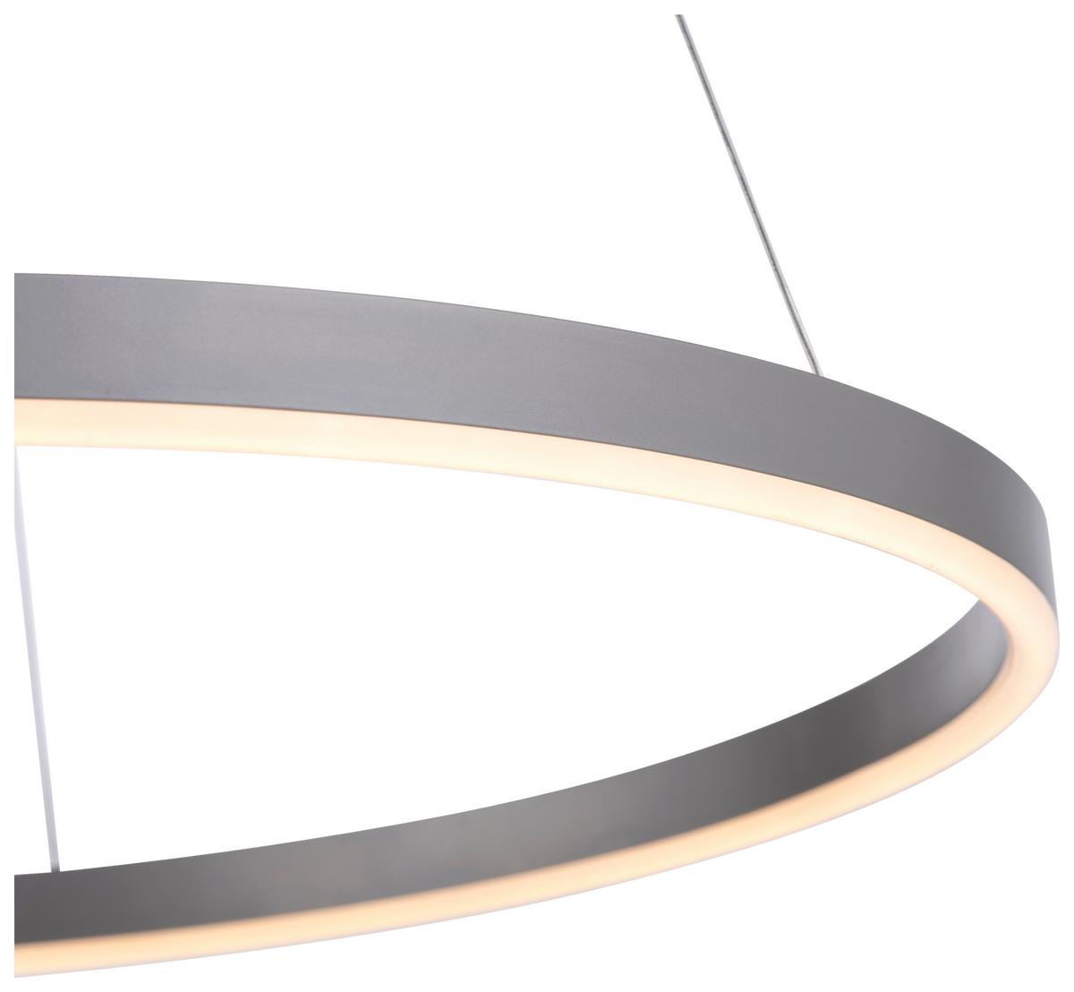 LAMPA WISZĄCA LED 15394-95 RITUS - kolor aluminiowy, Design, tworzywo sztuczne/metal (58,5/58,5/120cm)