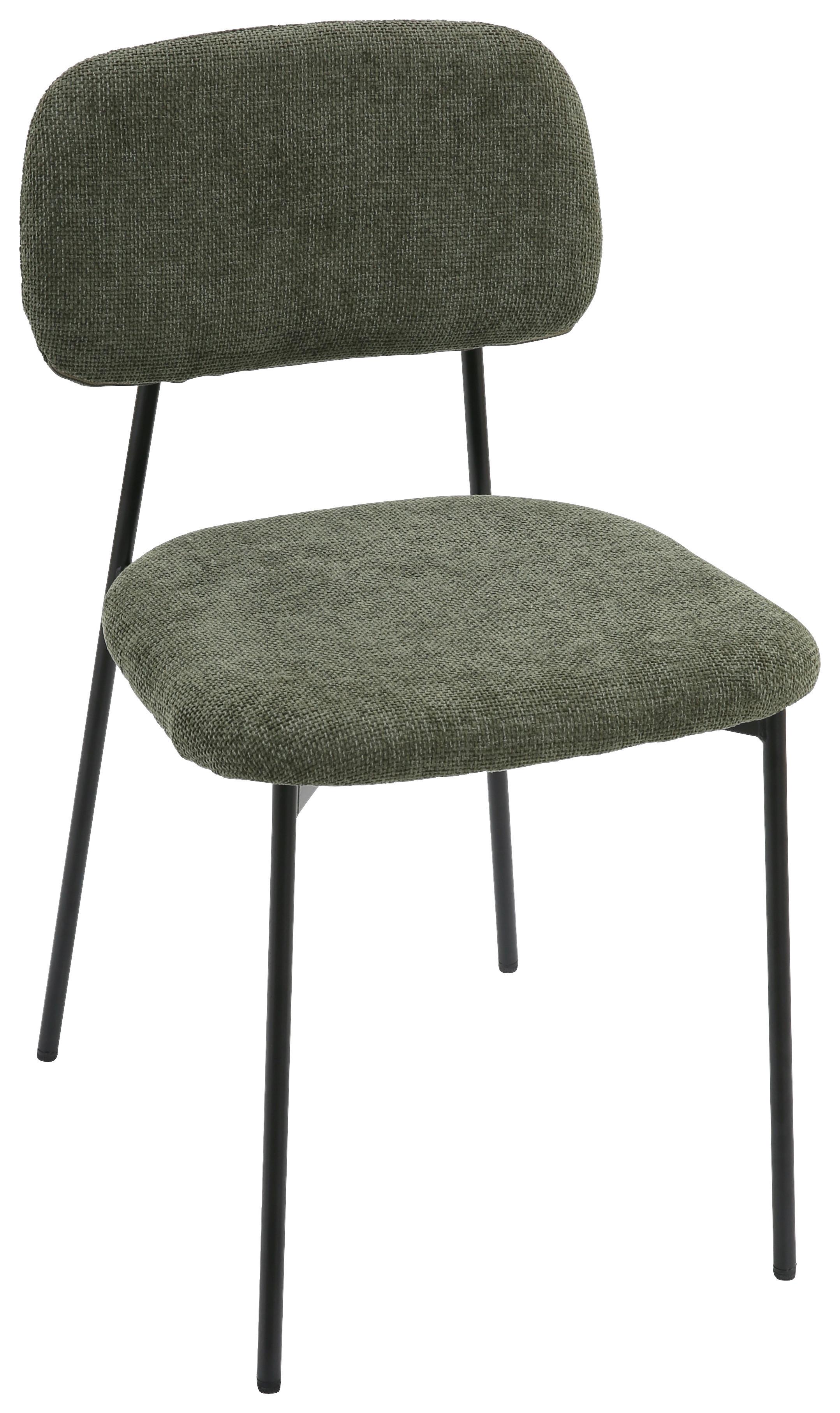 Stuhl Lara Grün - Schwarz/Grün, MODERN, Textil/Metall (44/78,5/49cm) - Mömax